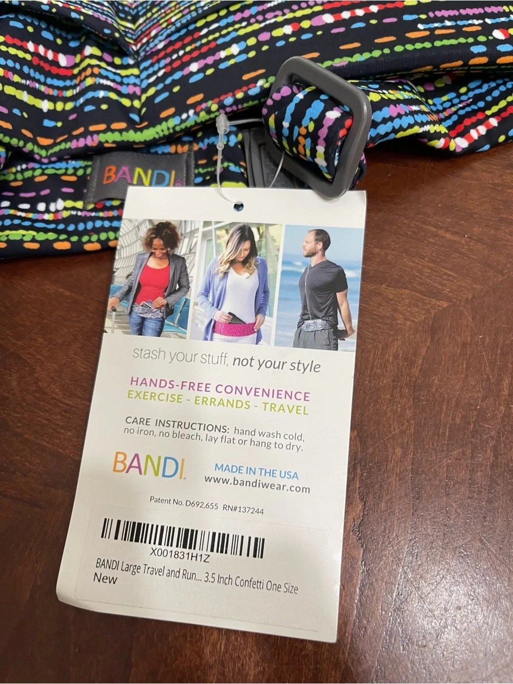BANDI Multi-Color Neon Stripe Confetti Active‎ Travel Pocket Belt phone